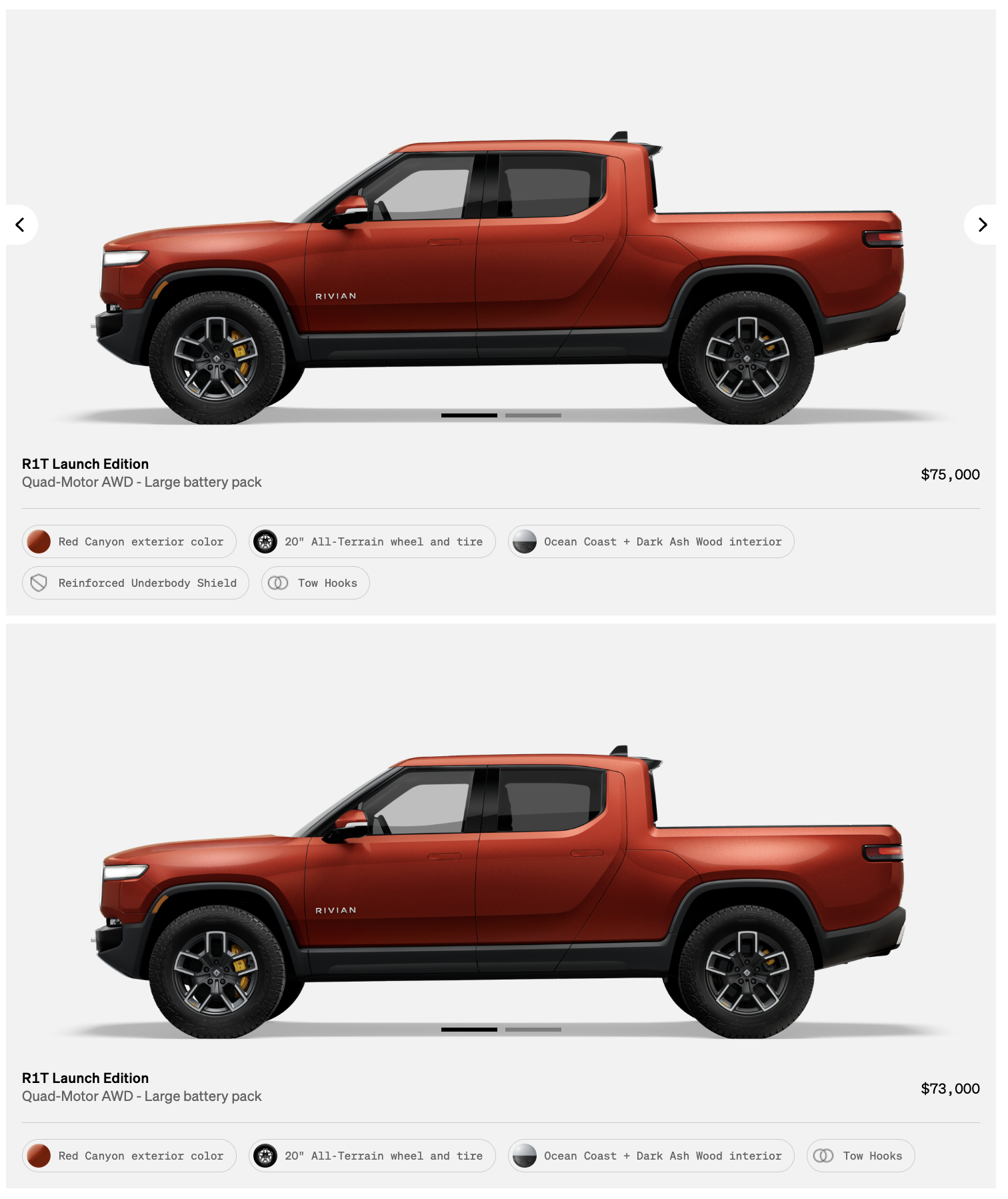 Rivian R1T R1S A lot of R1Ts just appeared in the shop, including some Launch Green. 1679070845897