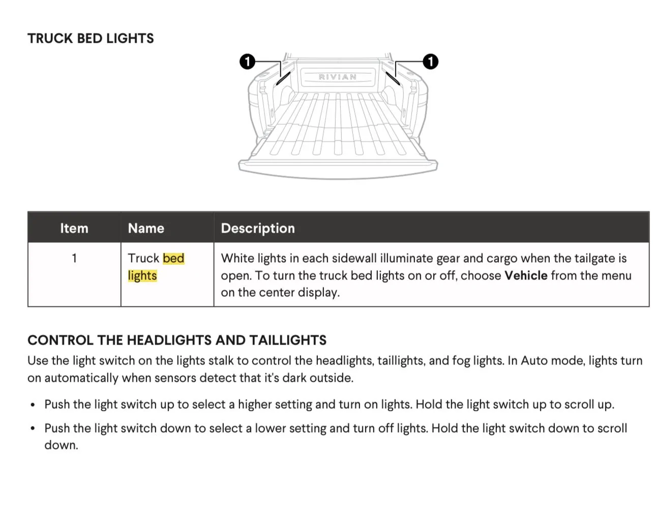 Turn on bed lights? Never mind…. Rivian Forum R1T R1S R2 R3 News