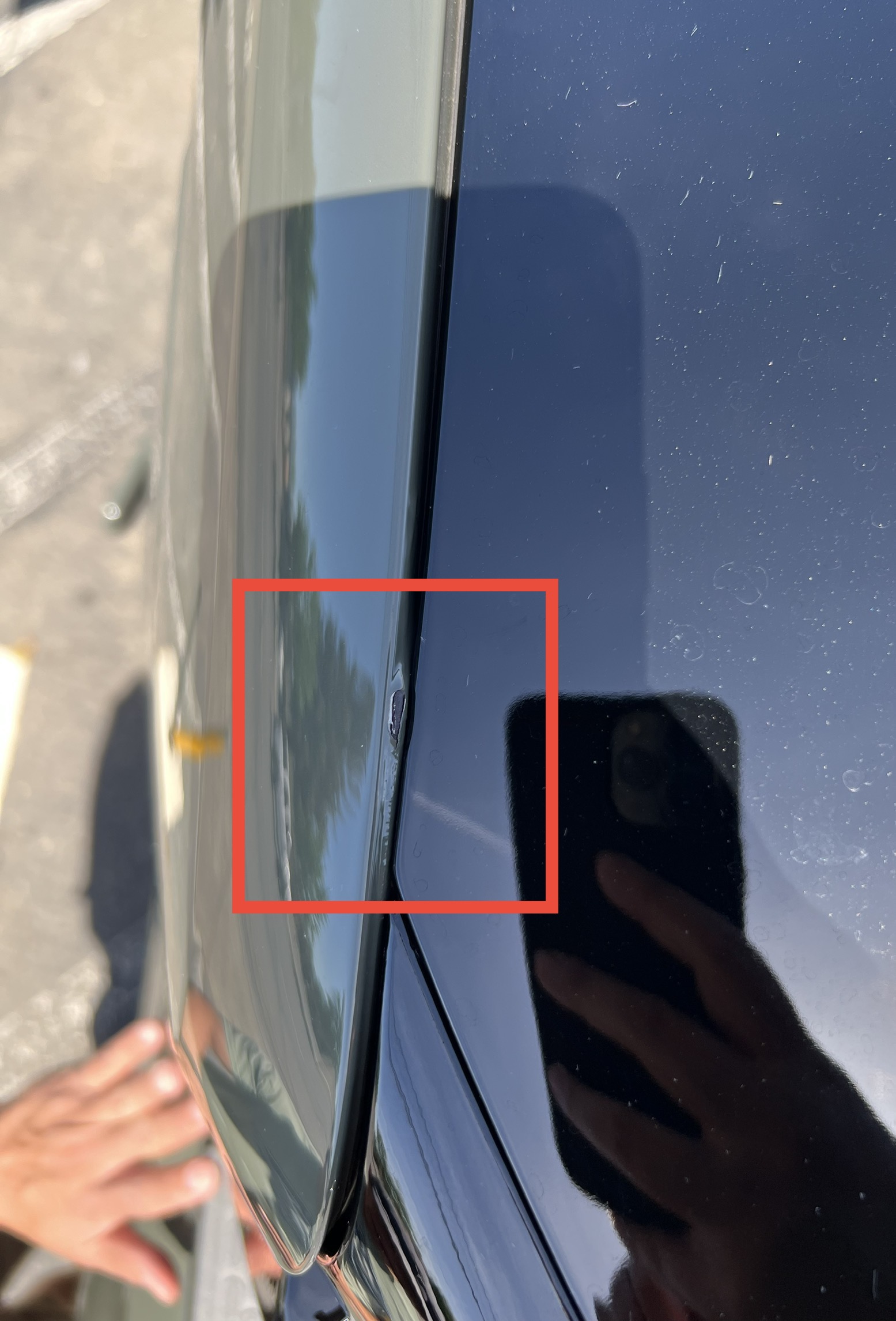 Rivian R1T R1S Paint issue on rear roof. (Painted rubber seal?) IMG_5720