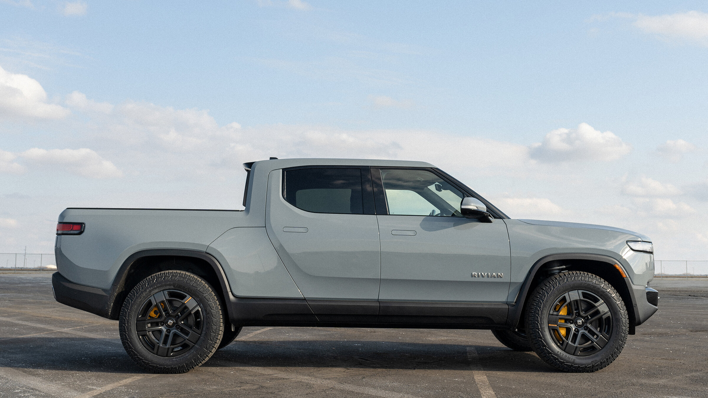 Rivian R1T R1S Limestone. It's real. Official from Rivian Limestone Rivian R1T color 4