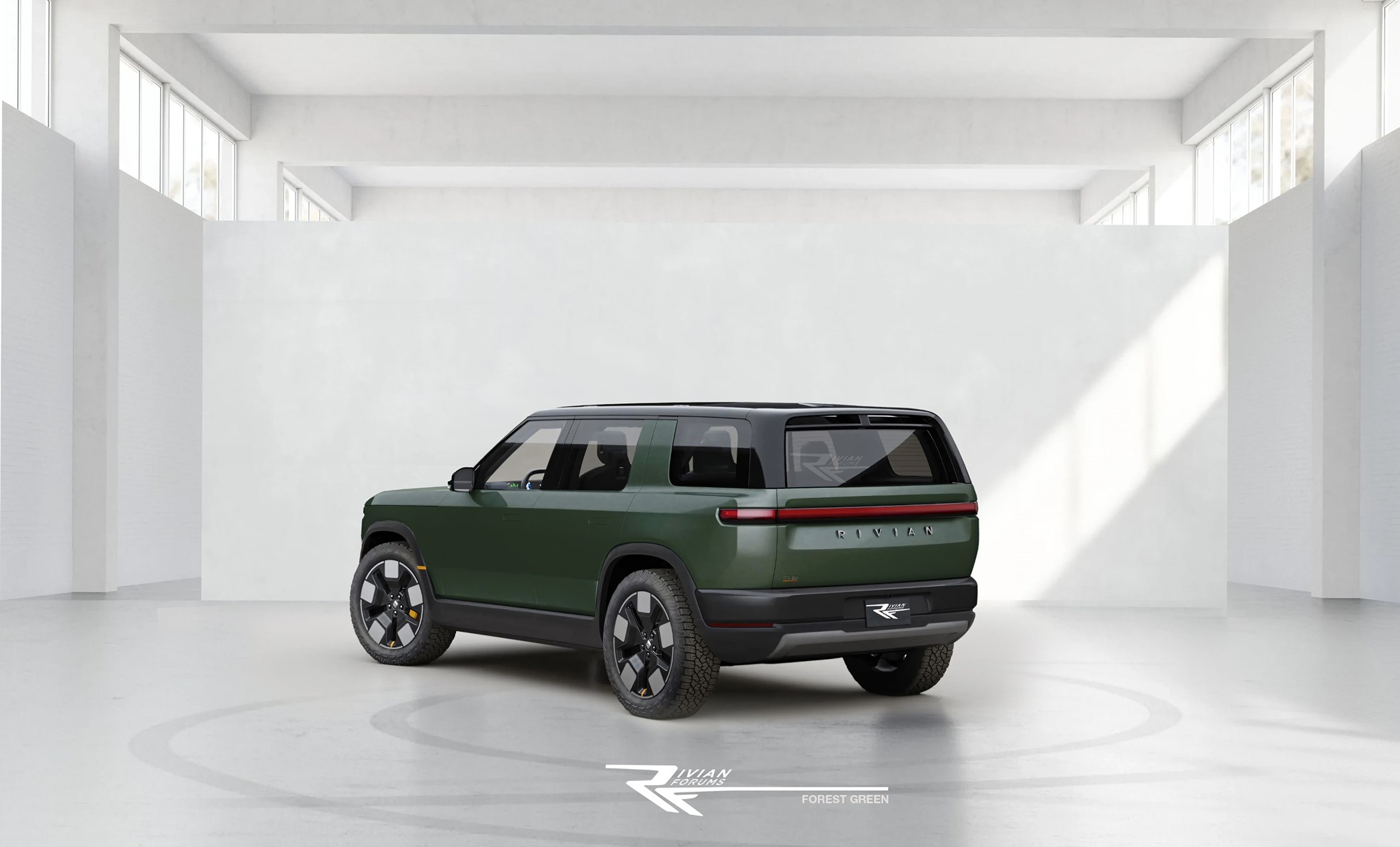 Rivian R1T R1S R2 Forest Green (Colors Preview) 🎨 R2-Rear Forest green