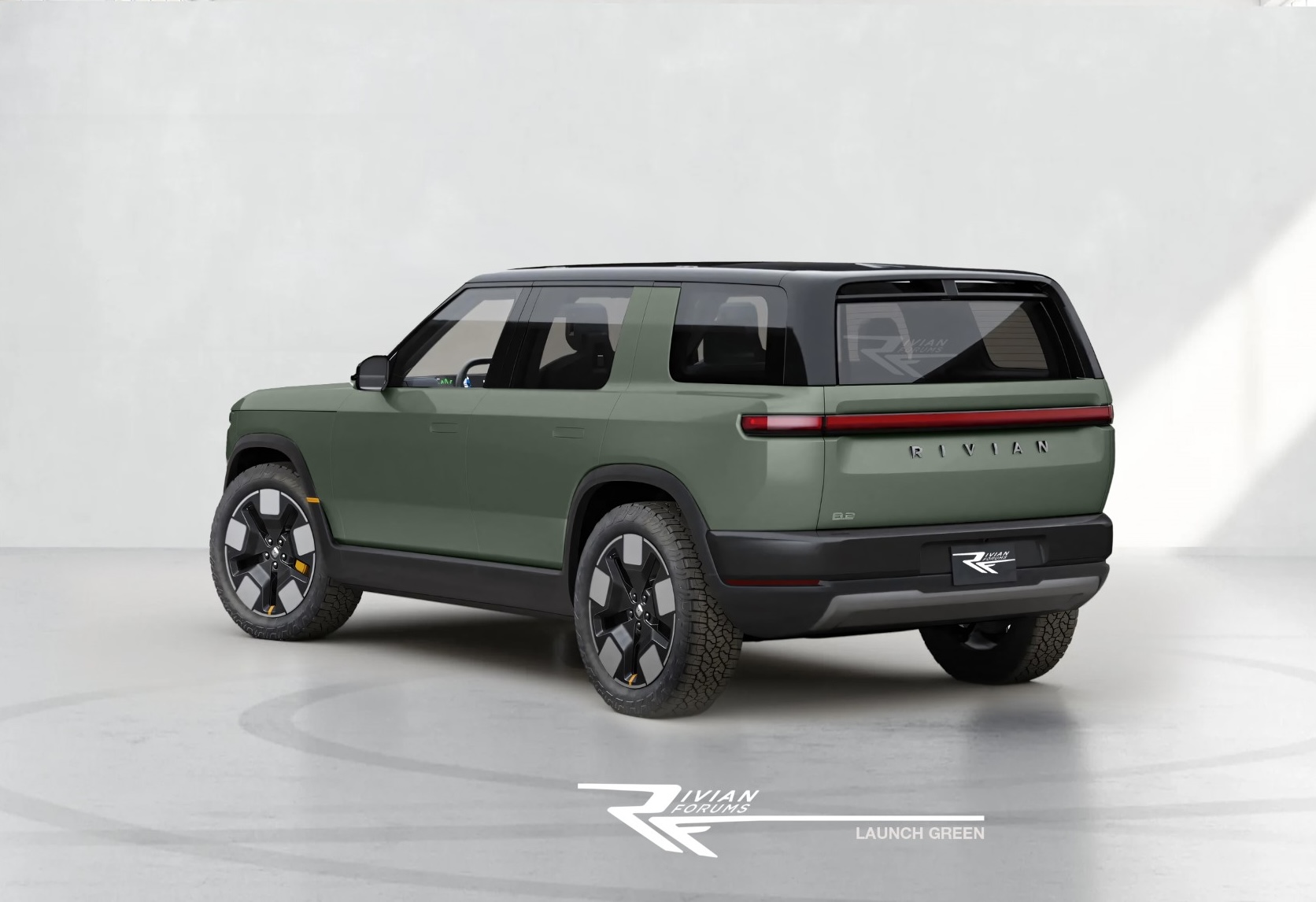 Rivian R1T R1S R2 Launch Green (Colors Preview) 🎨 R2-Rear Launch Green