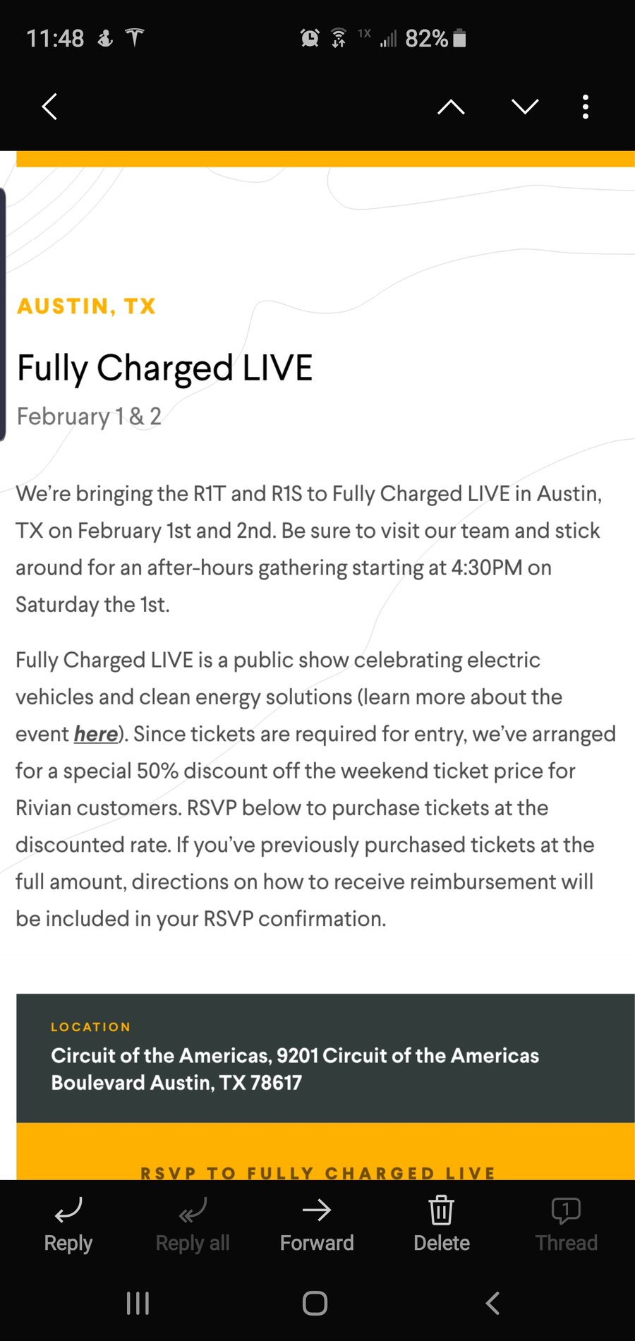 Rivian R1T R1S Fully Charged Live coming to Austin, TX Feb. 1+2, 2020 Screenshot_20191231-114853_Email