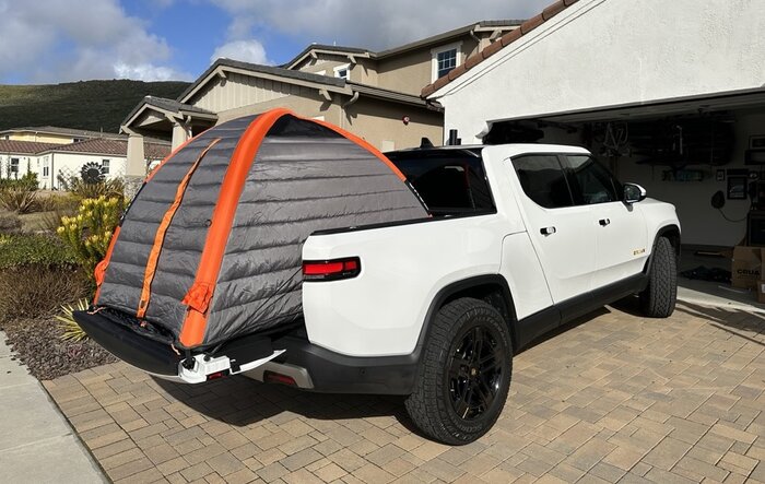 Alternative to Rooftop Tent -- Crua Culla Insulated Air Tent in R1T bed