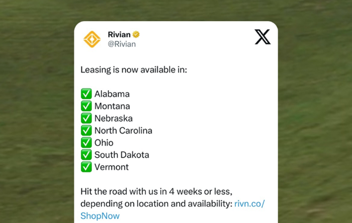 Rivian Leasing Expands to New States (March 2024)