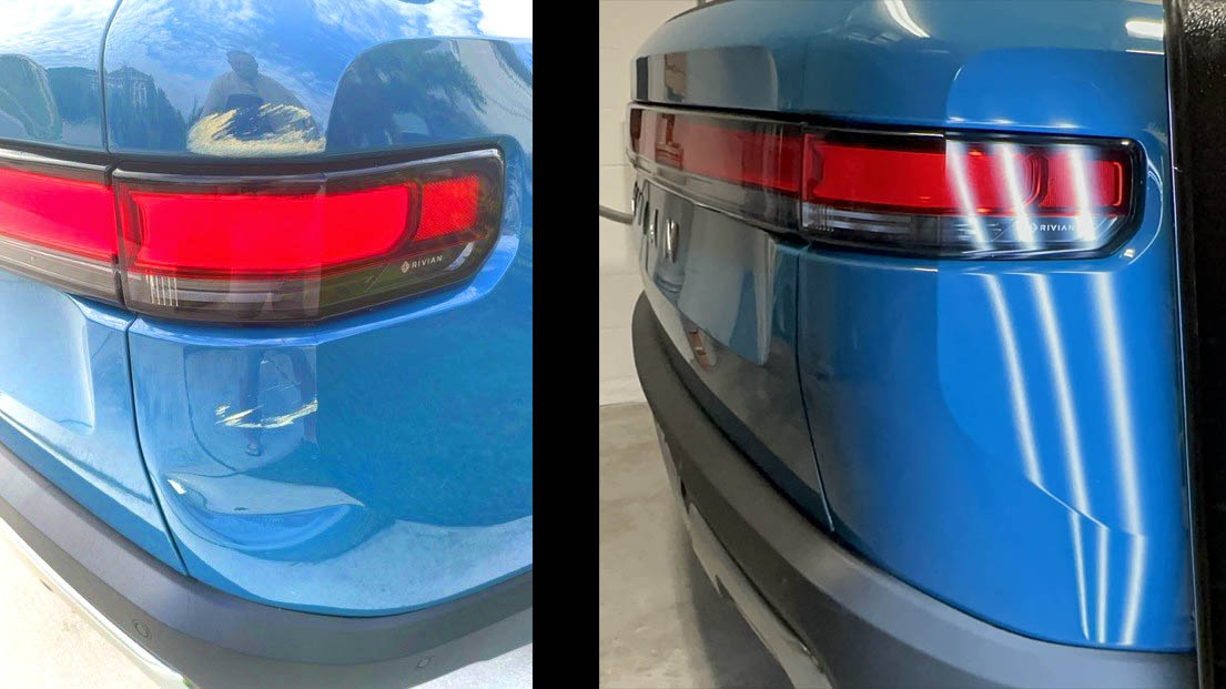 Paintless Dent Repair PDR Success on R1T Rear Quarter Body Panel