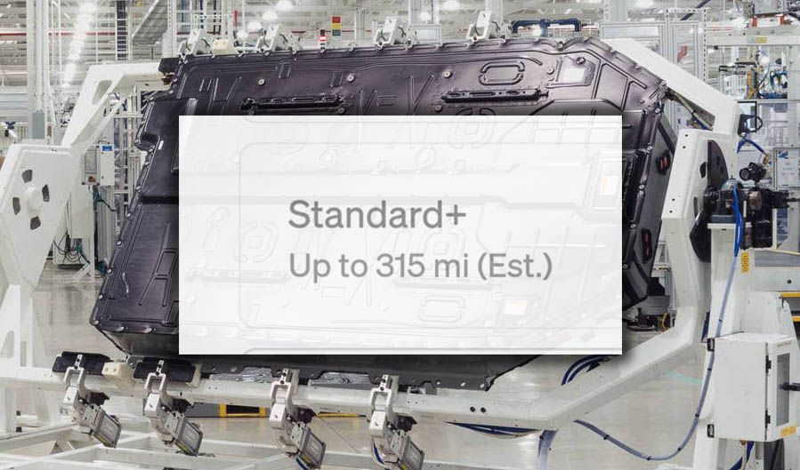 Standard and Standard+ battery packs introduced; R1T and R1S base