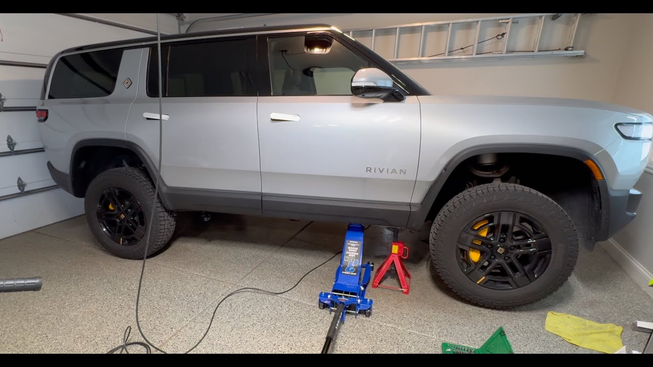 DIY Rivian Tire Rotation with jack stands and one floor jack Rivian