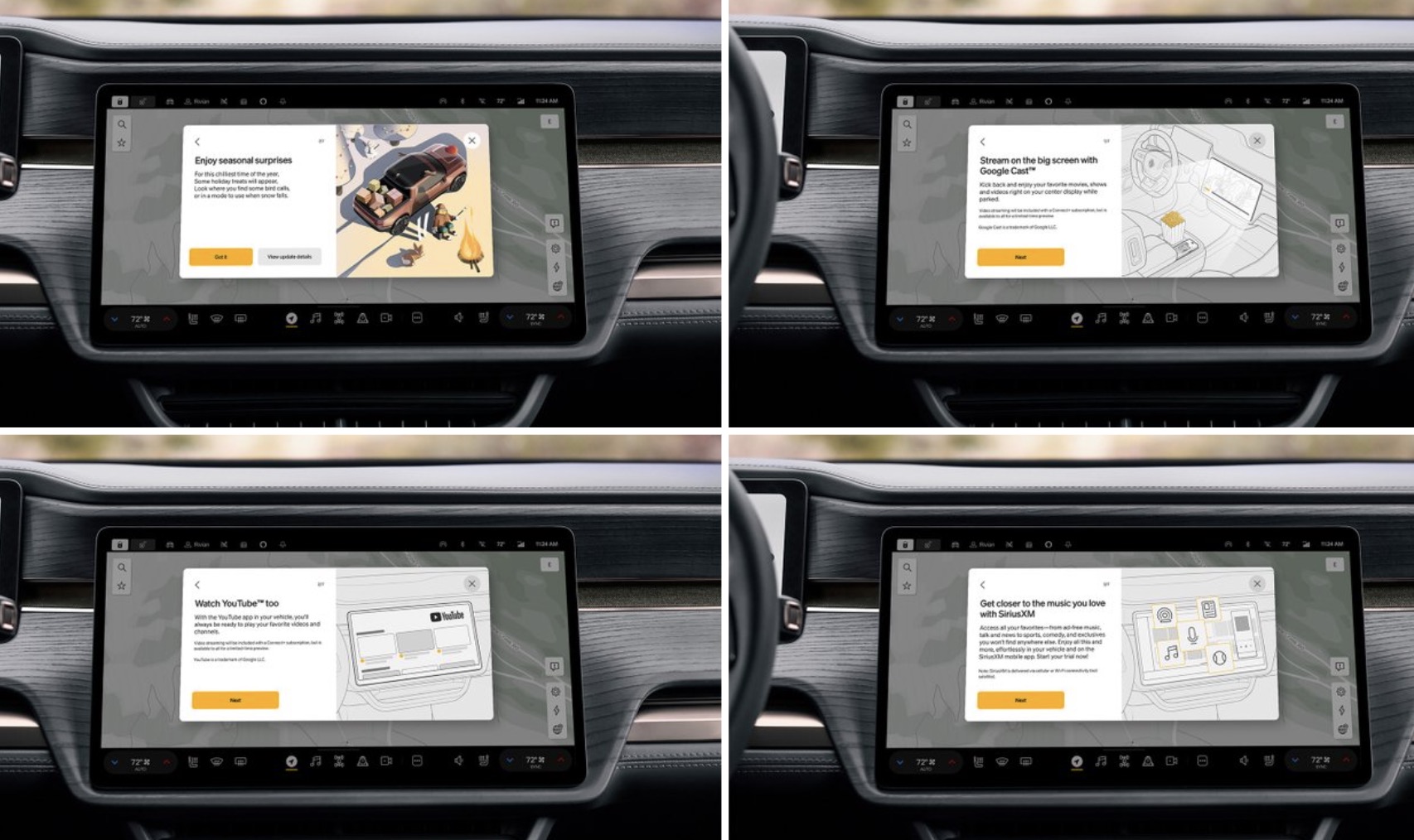 Update this week! Christmas treat, Youtube, Google Cast, Sirius XM,  Pandora, Enhanced Lane Change, Scheduled Drive, Gen 2 KeyFob enhancement &  fixes! | Page 9 | Rivian Forum - R1T R1S R2