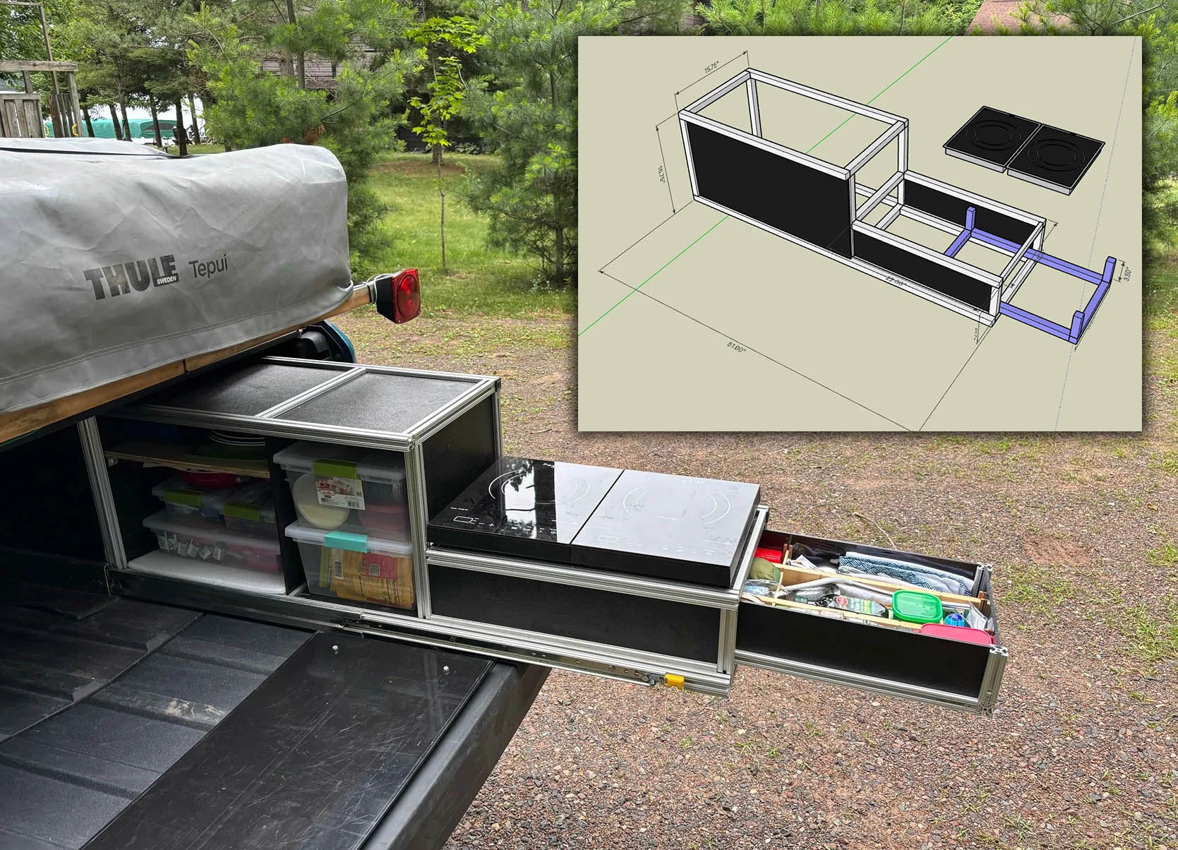 Slide-out Camp Kitchen for R1T Bed - Plans / Instructions (DIY ...